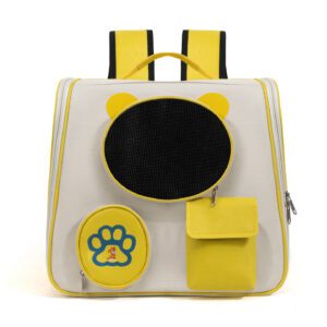 yellow square space capsule pet backpack