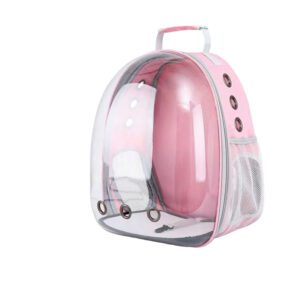 blue space capsule pet backpack