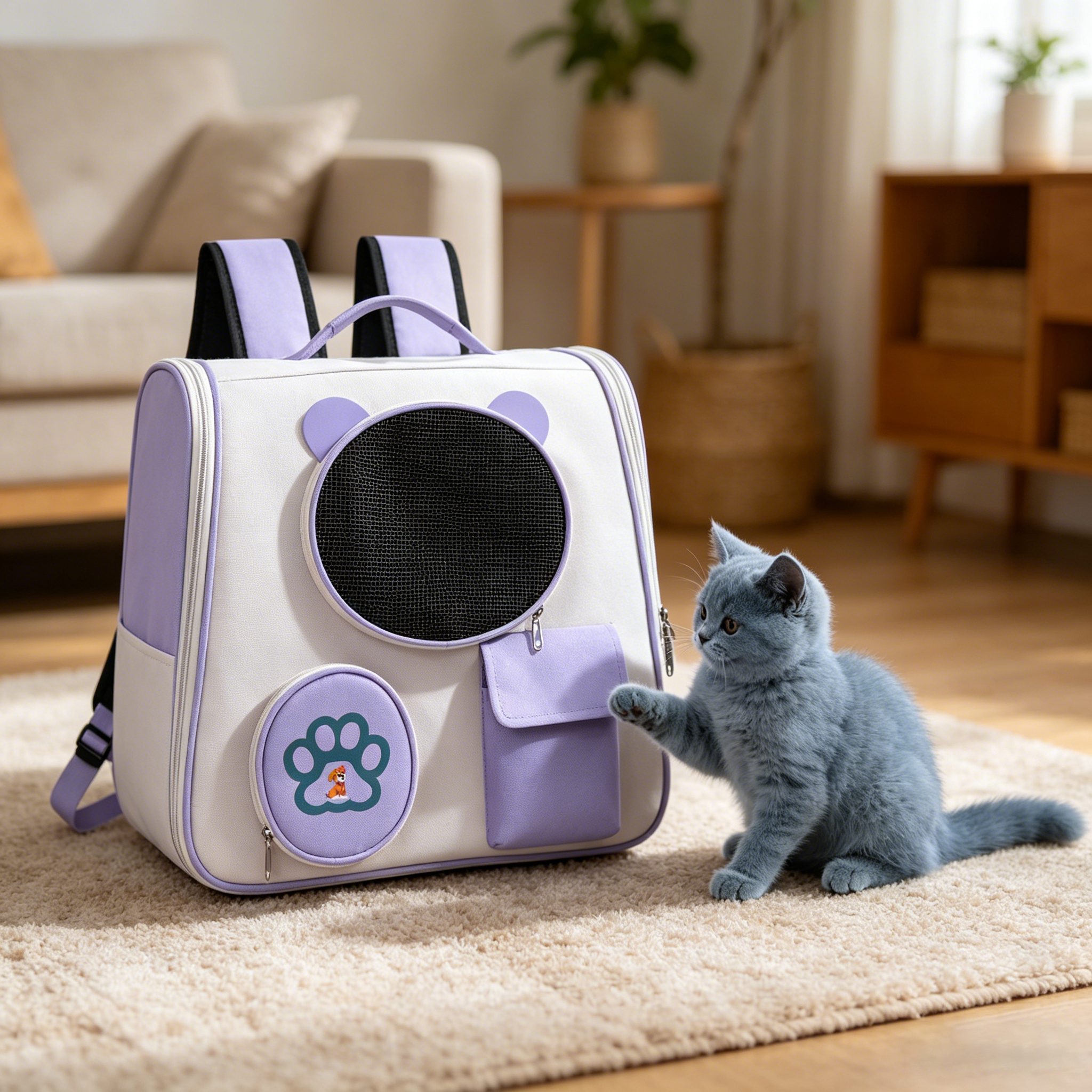 pink square space capsule pet backpack pink square space capsule pet backpack